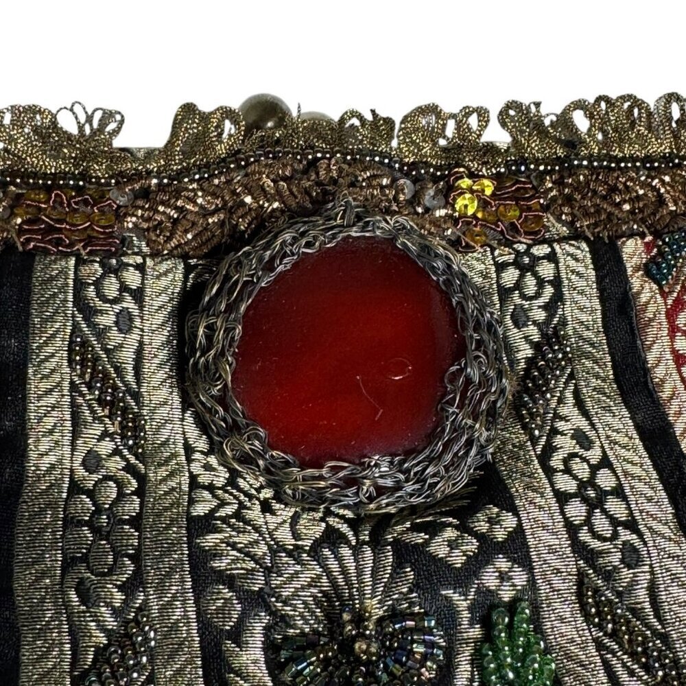 Vintage Mary Frances kisslock artsy shoulder bag handbag purse cabochon - Picture 5 of 10